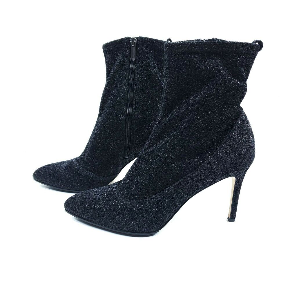Sam Edelman Womens Olson Sock Booties 9.5 Black Sparkle Shimmer Stretch Boots